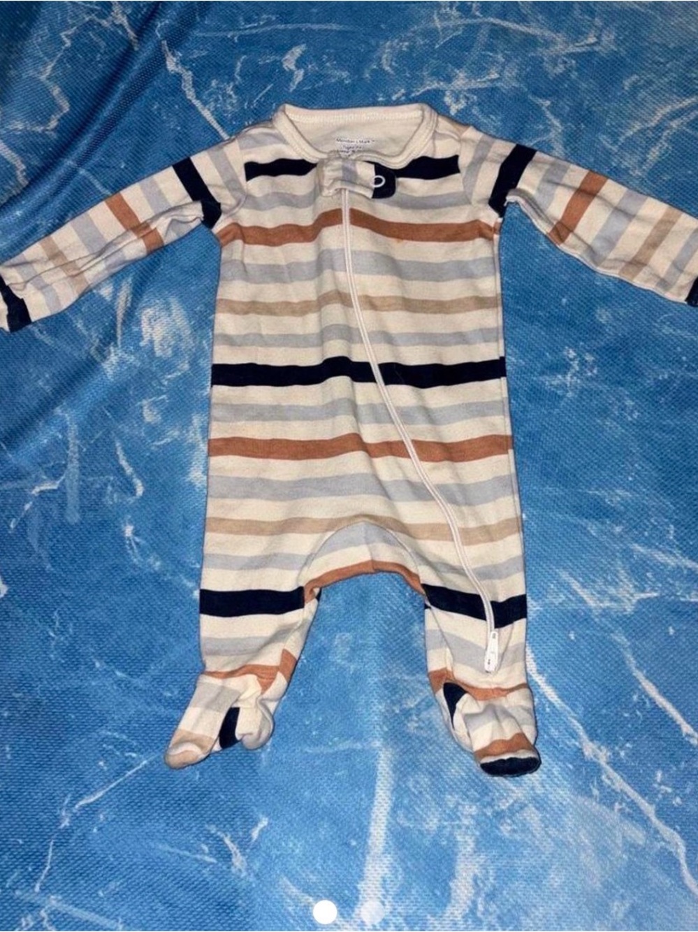 Striped Neutral Footed Baby One-Piece
